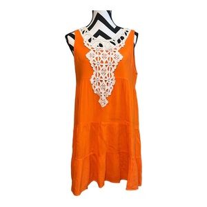 Entro orange and white dress